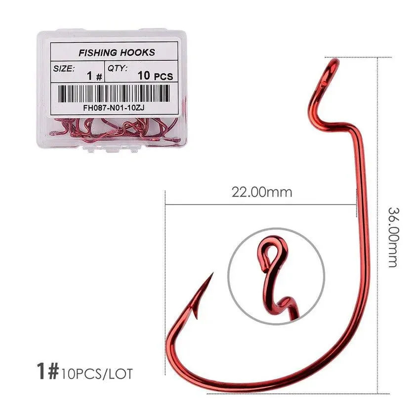 10pcs/ Box Fishing hook Offset Crank Hook