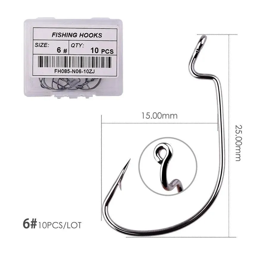 10pcs/ Box Fishing hook Offset Crank Hook