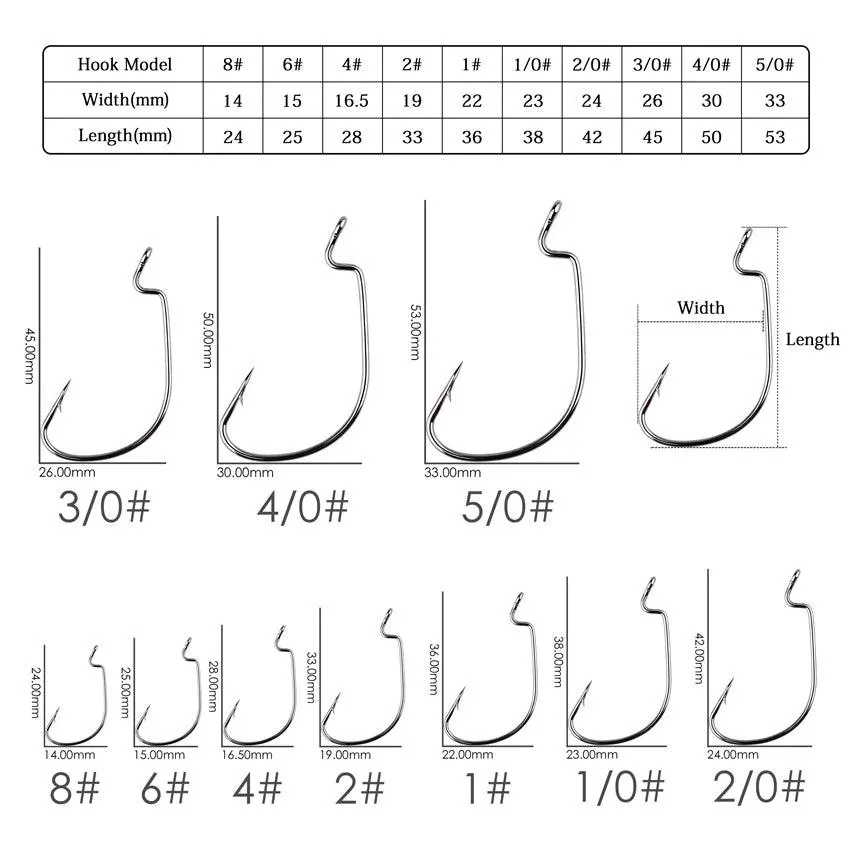 10pcs/ Box Fishing hook Offset Crank Hook