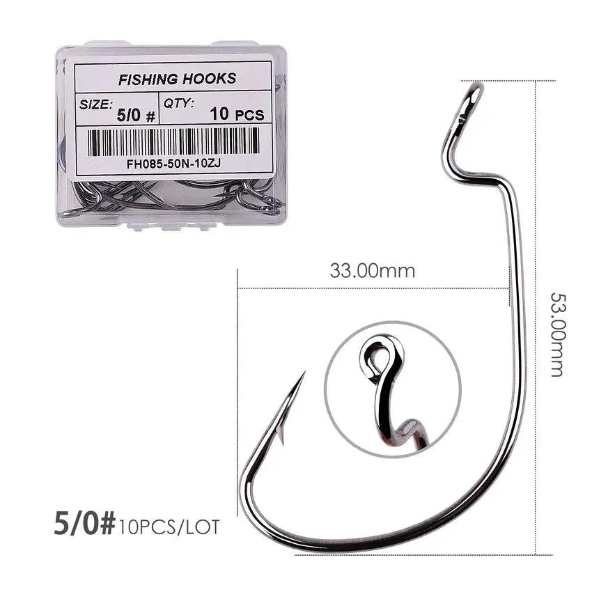 10pcs/ Box Fishing hook Offset Crank Hook