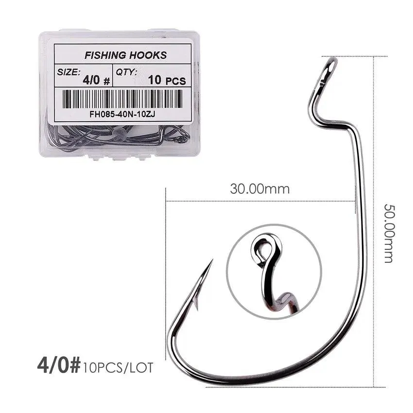 10pcs/ Box Fishing hook Offset Crank Hook