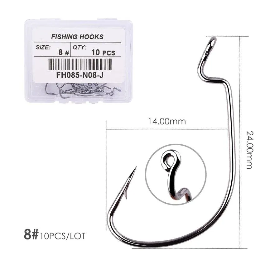 10pcs/ Box Fishing hook Offset Crank Hook