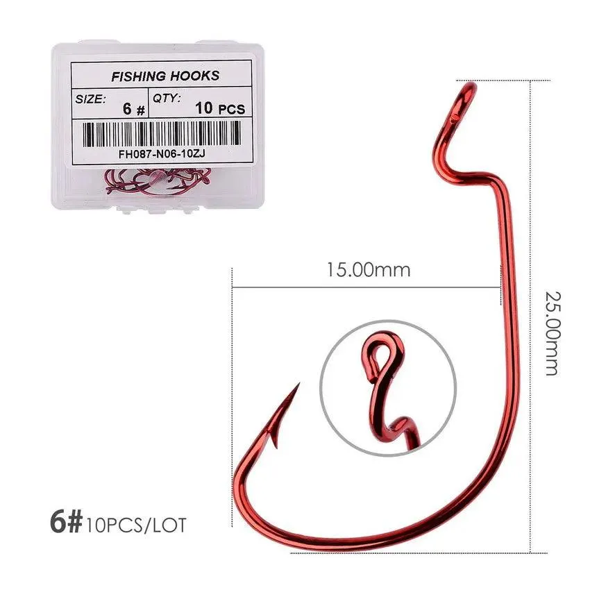 10pcs/ Box Fishing hook Offset Crank Hook