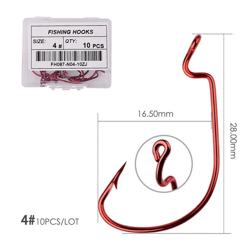 10pcs/ Box Fishing hook Offset Crank Hook