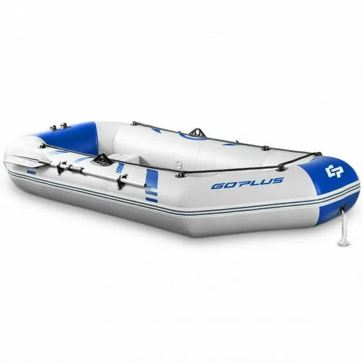 2-3 Person Inflatable Air Pump Fishing Boat With Oars-Blue