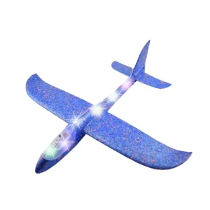 50CM Foam Glider Airplane Toy with LED Lights - Hand Throw Outdoor Fun for Kids