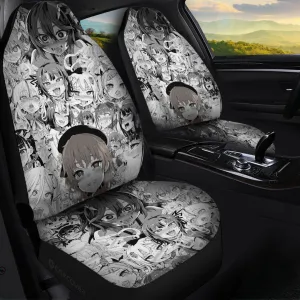 Ahegao Car Seat Covers Custom Manga Car Interior Accessories