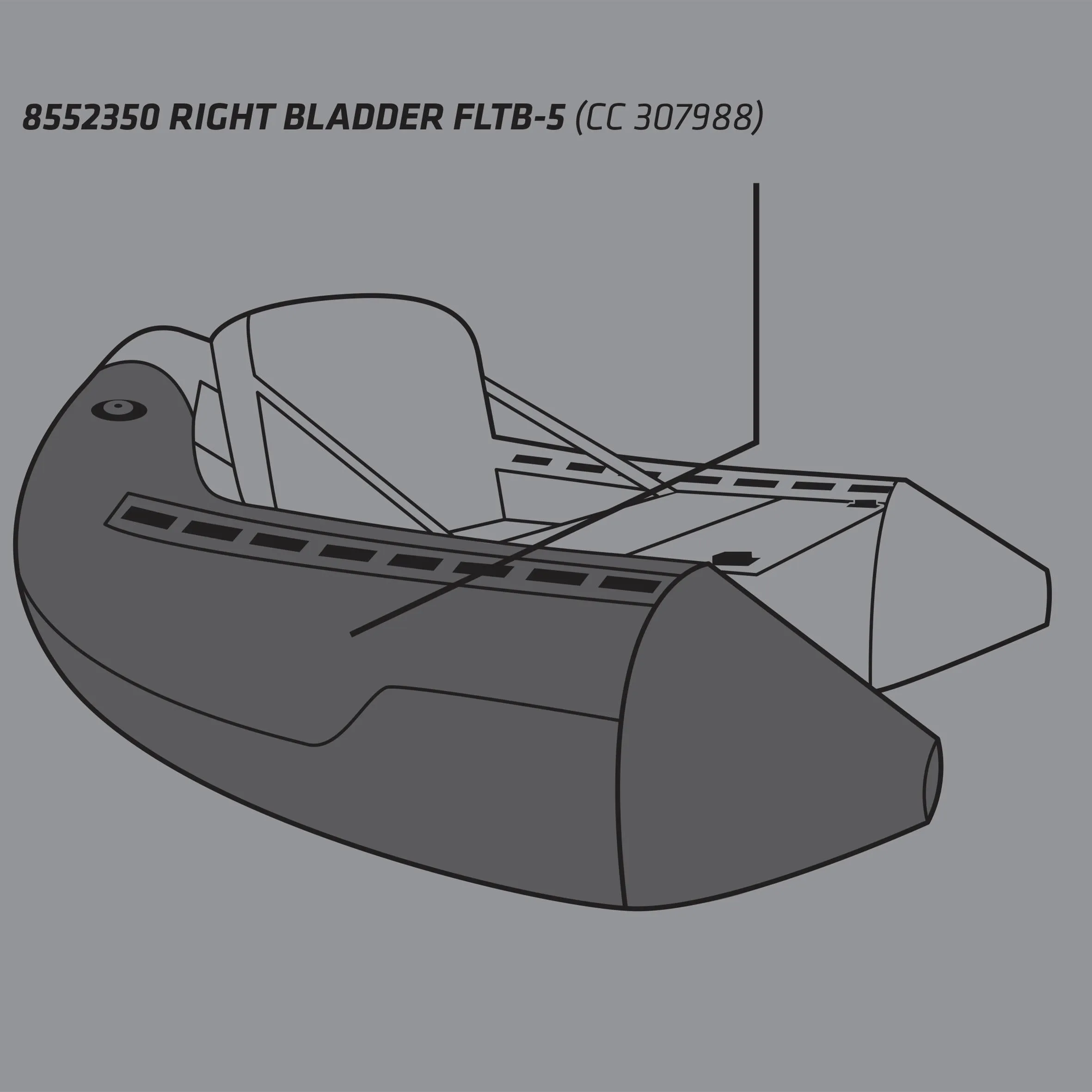 Air chamber right, float tube of trouser boot FLTB-5 CAPERLAN