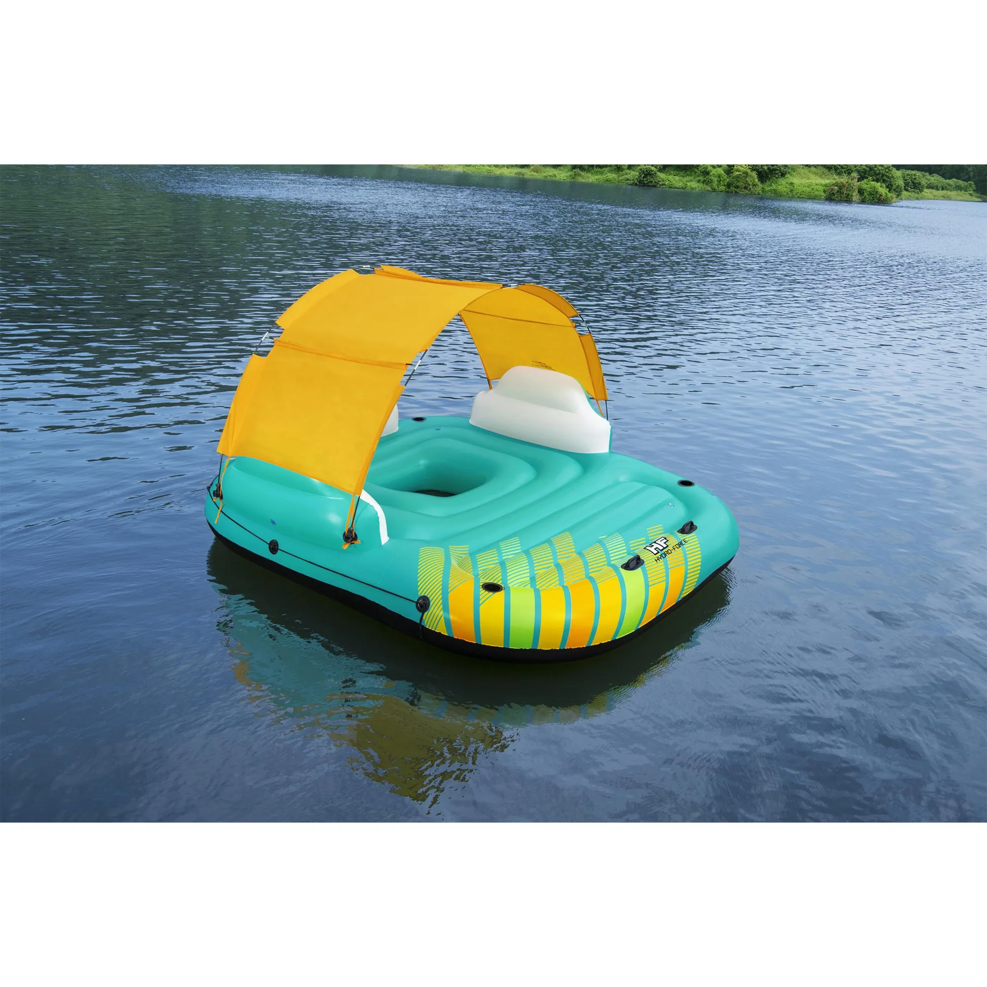 Bestway Hydro-Force Sunny Lounger 5 Person Inflatable Island Floating Water Raft