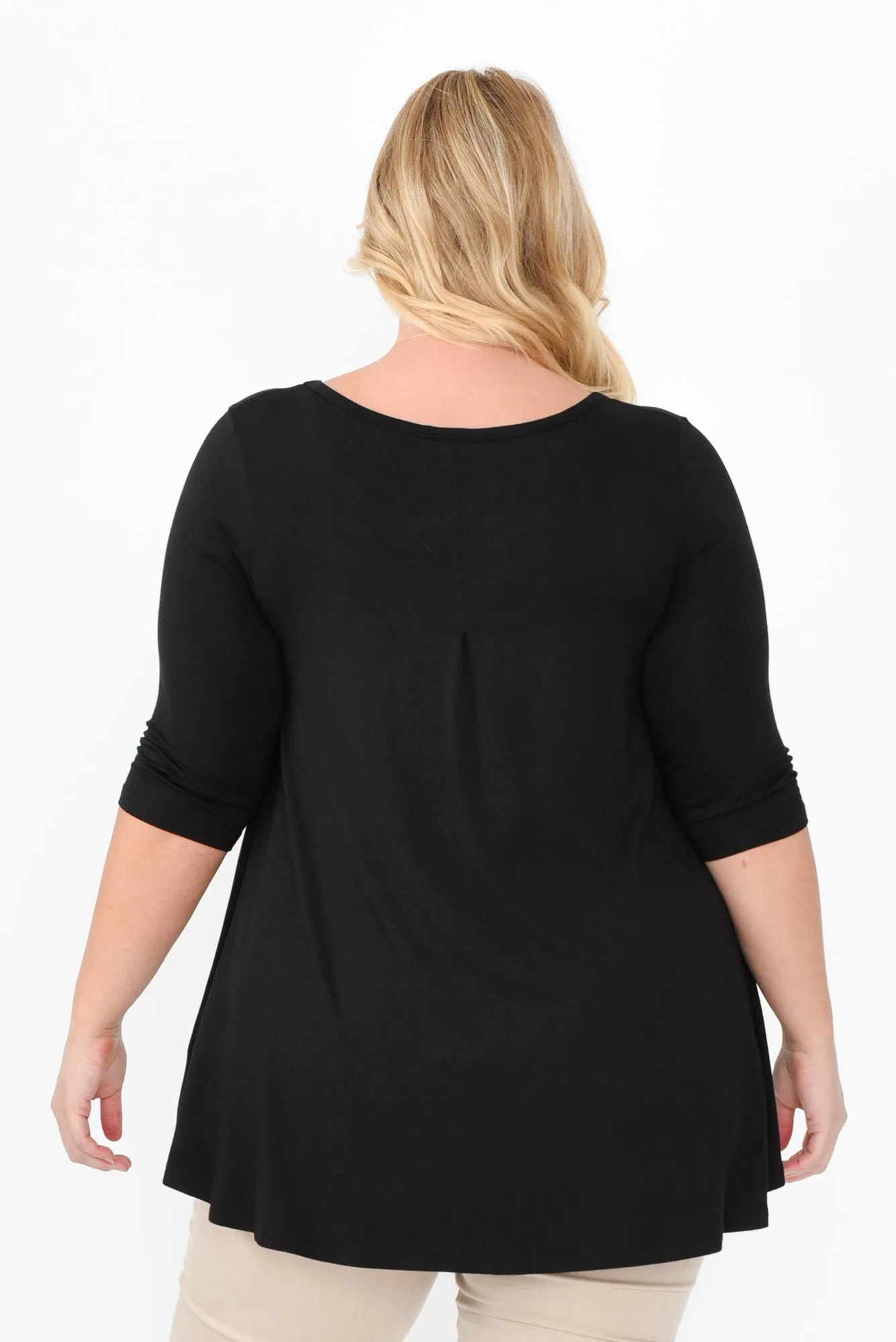 Black Bamboo Hi Lo Hem Top