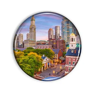 Boston Magnet Strong and Flexible Boston Refrigerator Magnet 1.1 Inch Epoxy Dome