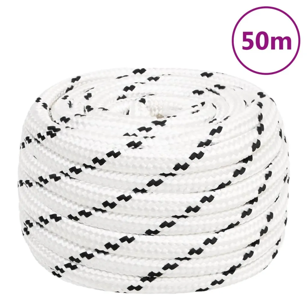 Braided Boat Rope White 20 mmx50 m Polyester