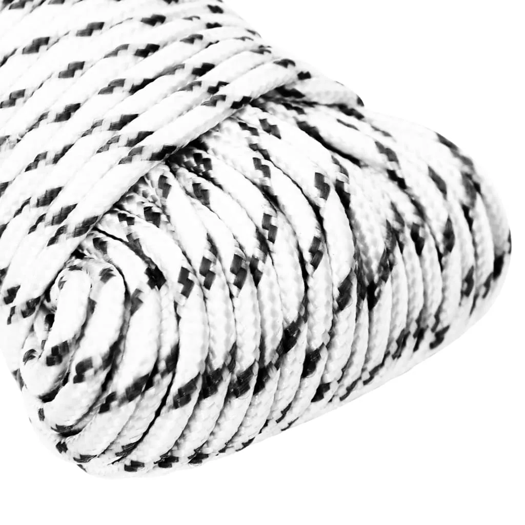 Braided Boat Rope White 4 mmx25 m Polyester