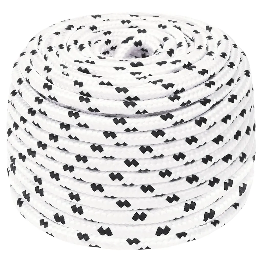 Braided Boat Rope White 6 mmx25 m Polyester