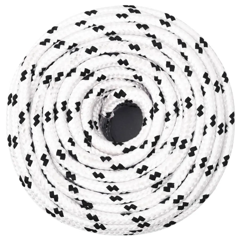 Braided Boat Rope White 6 mmx25 m Polyester