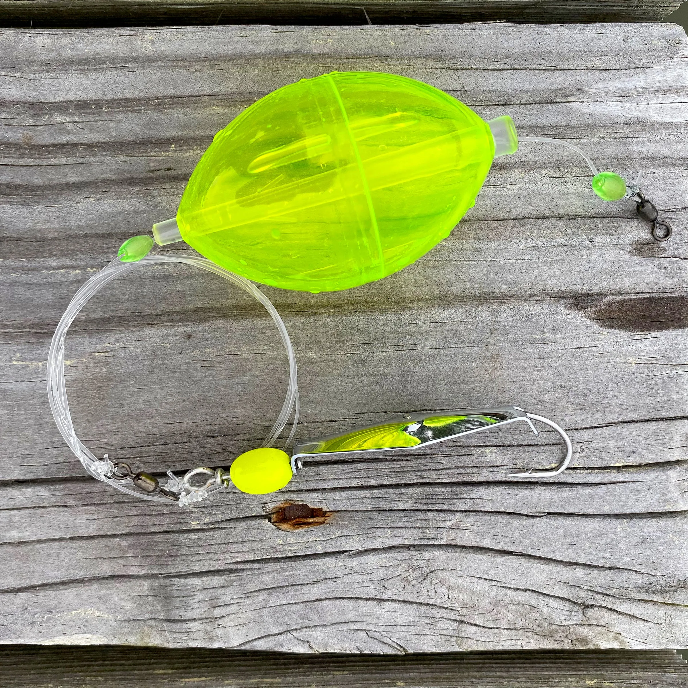 Bubble Buster Rig - Weighted Clarkspoon with Chartreuse Bubble Float