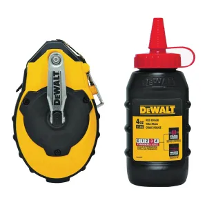 DeWALT DWHT47374L/144 Chalk Reel Kit, 100 ft L Line, Red Line, 3:1 Gear Ratio