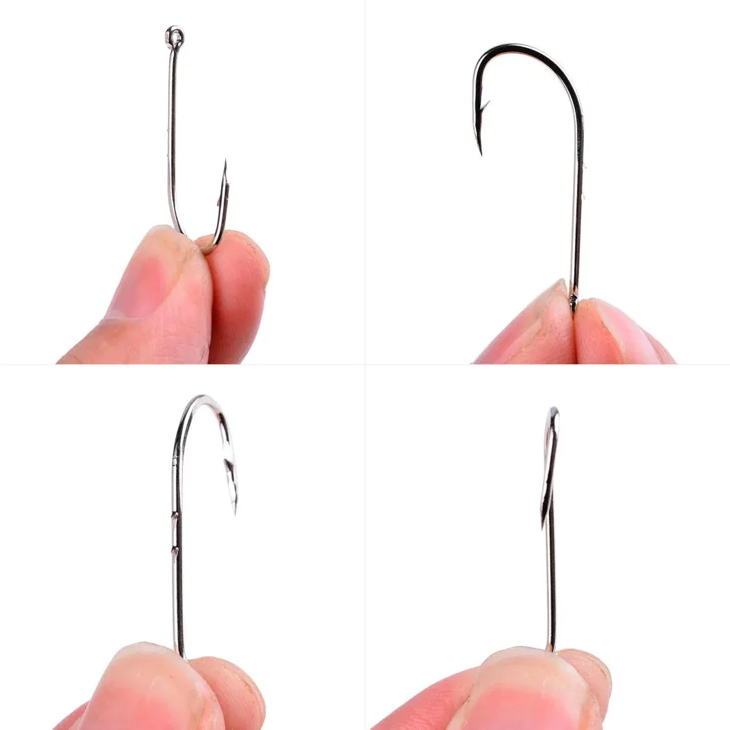 Fishhook 50pcs/ Box Long Shank Fishing Hook 1#-10# Fish Hooks High Carbon Steel Sharp Barbed Offset Narrow Bait Hook Fishhook