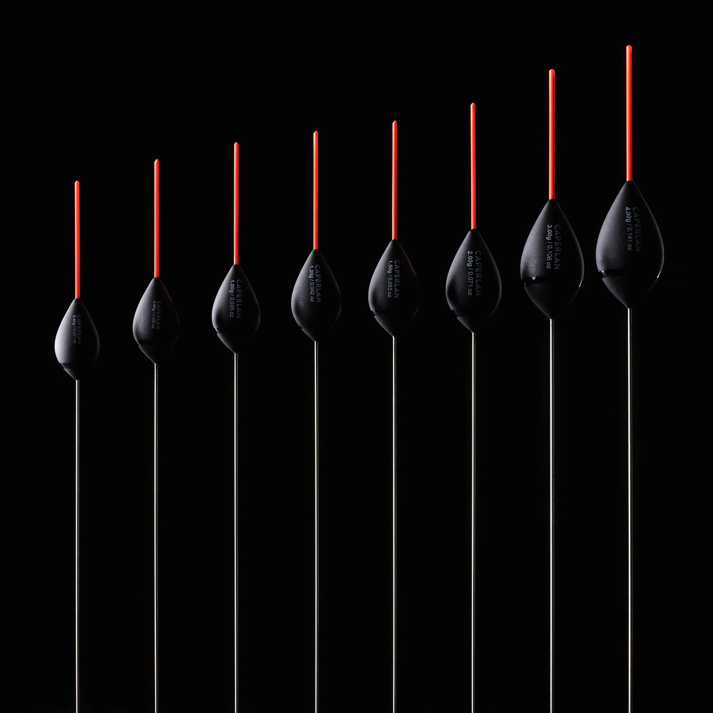 Float for mast PF-F900 R 0.8 g 2 pcs. CAPERLAN, black/neon blood orange