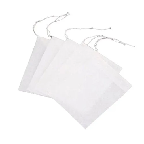 HASTHIP® 100 Pcs Disposable Tea Filter Bags, New Non-Woven Fabrics Empty Tea Bag with String Heal Filter Paper for Tea Leaf