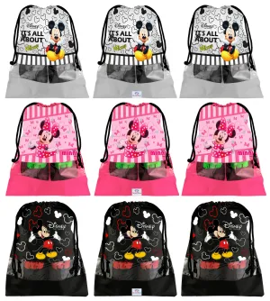 Heart Home Portable Travel Shoe Bags Dust-proof Shoe Organizer Space Saving Storage Bags, Disney Print (Set of 9,Black & Grey & Pink) -HS_35_HEARTHS18046