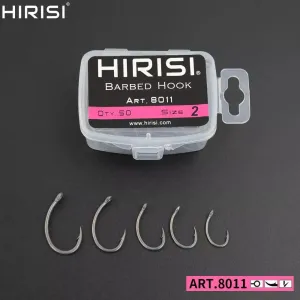 Hirisi 50-Piece High Carbon Steel Barbed Hooks