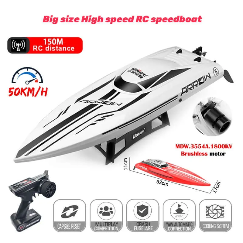 Kidstoylover 50Km/H RC Speedboat: 2.4GHz Waterproof Brushless Boat Toy for Kids