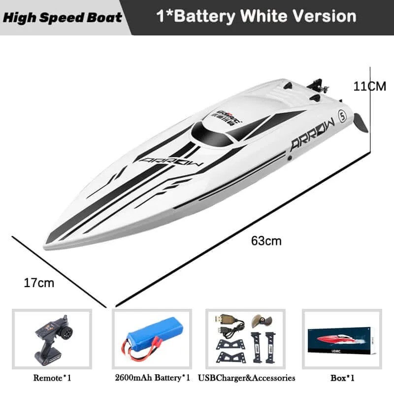 Kidstoylover 50Km/H RC Speedboat: 2.4GHz Waterproof Brushless Boat Toy for Kids