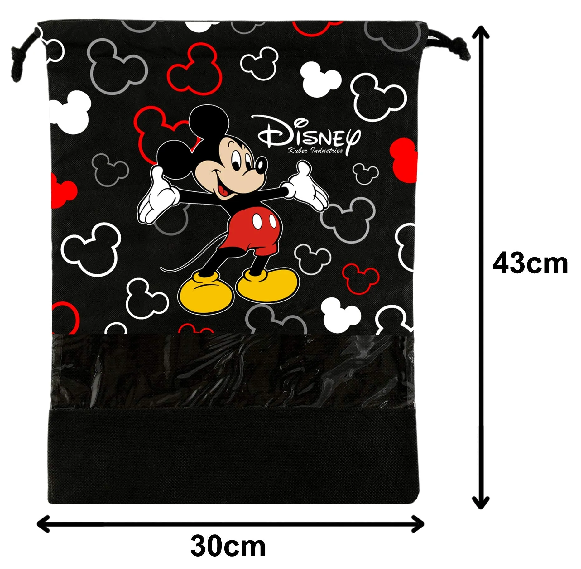 Kuber Industries Portable Travel Shoe Bags Dust-Proof Shoe Organizer Space Saving Storage Bags, Disney Mickey Print (Set of 9,Black) -HS_35_LUGGAGE17974