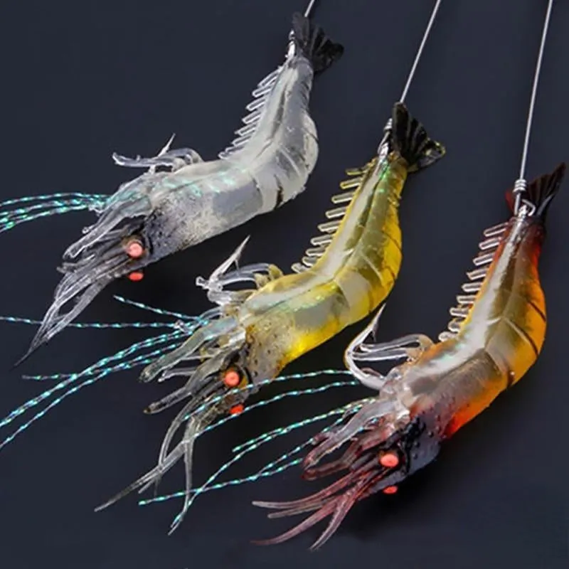 Luminous Shrimp Soft Fishing Lure with Sharp Hook for Success