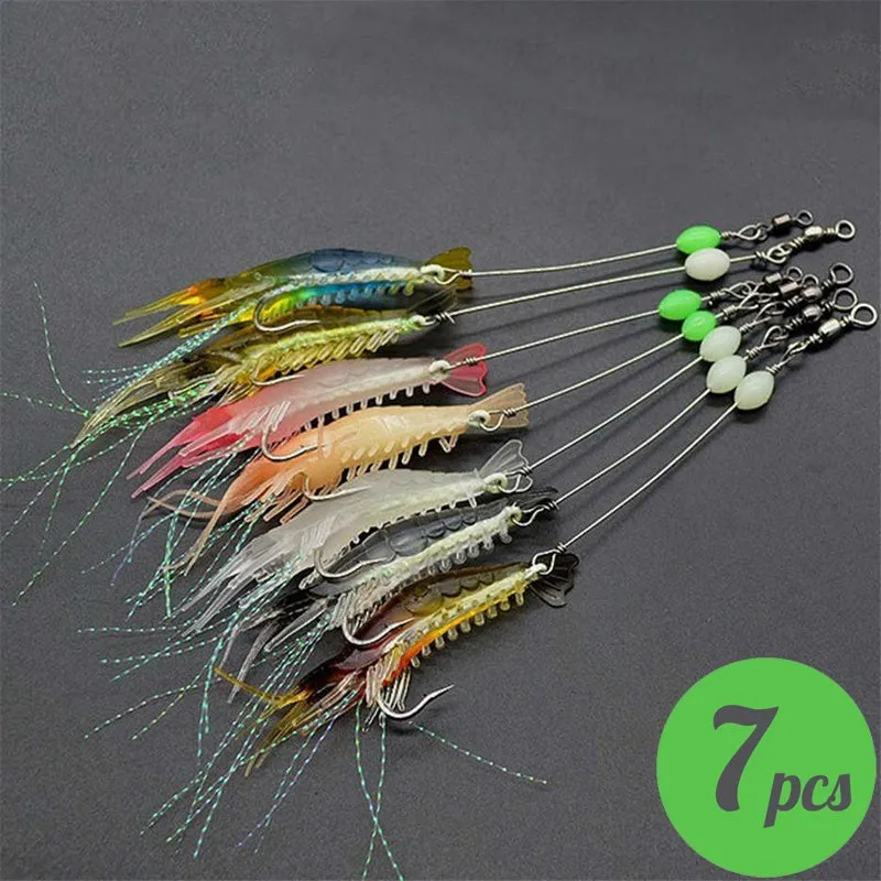 Luminous Shrimp Soft Fishing Lure with Sharp Hook for Success