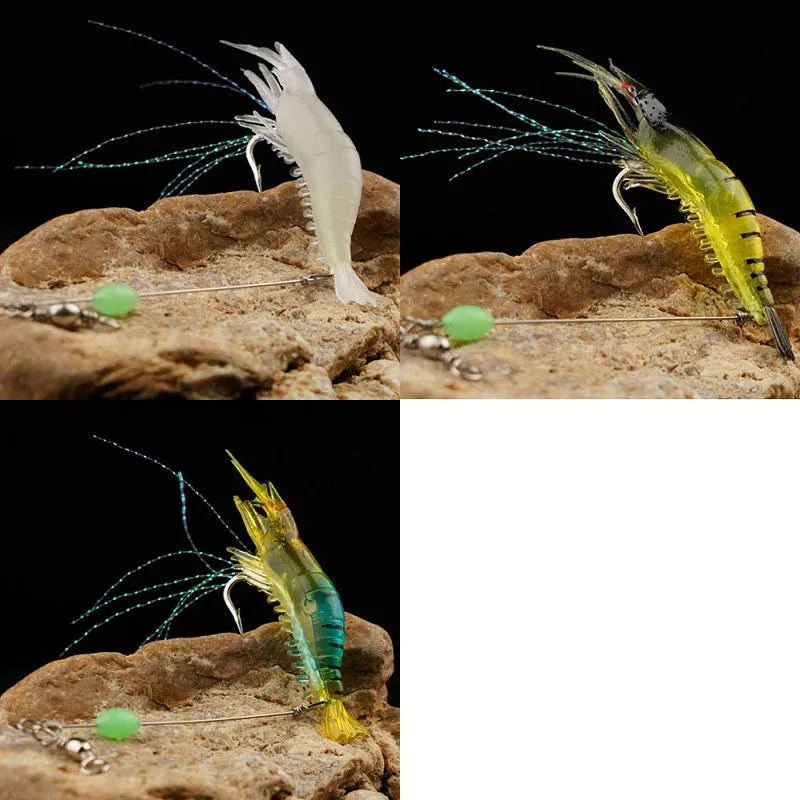 Luminous Shrimp Soft Fishing Lure with Sharp Hook for Success