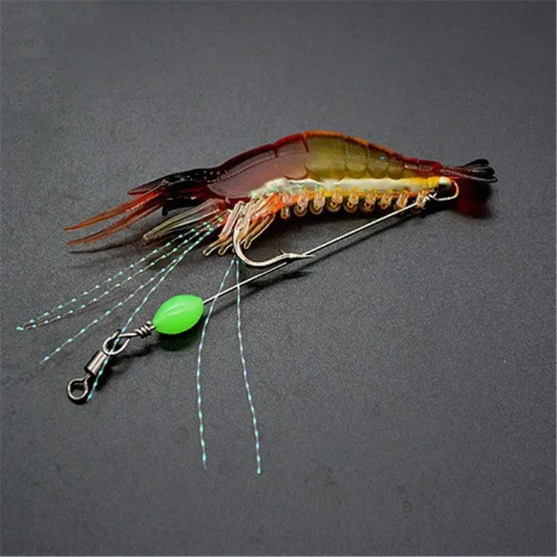 Luminous Shrimp Soft Fishing Lure with Sharp Hook for Success