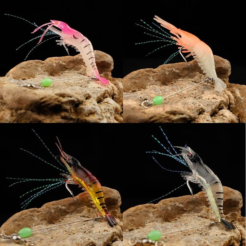 Luminous Shrimp Soft Fishing Lure with Sharp Hook for Success