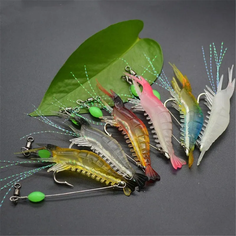 Luminous Shrimp Soft Fishing Lure with Sharp Hook for Success