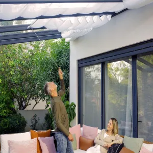 Palram - Canopia | 11x12 ft Stockholm Patio Cover Roof Blinds