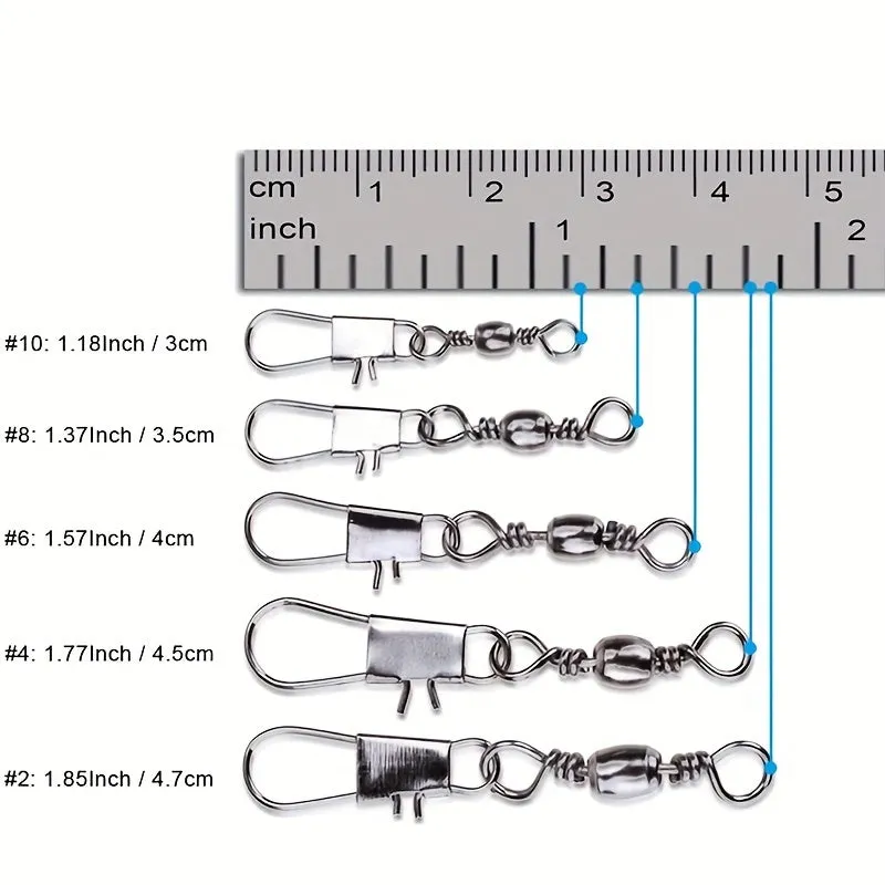 Premium Fishing Ball Bearing Swivels with Barrel Snap Connector