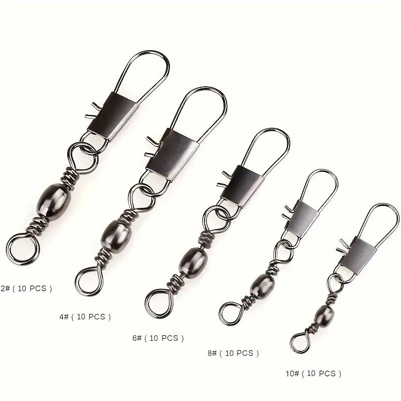 Premium Fishing Ball Bearing Swivels with Barrel Snap Connector