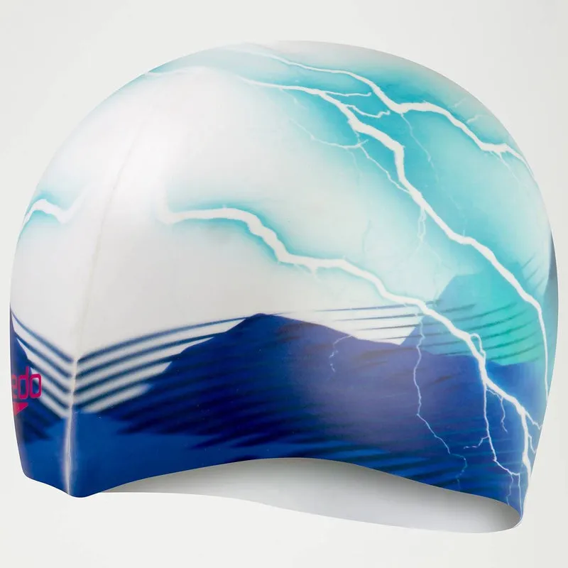 Speedo - Adult Digital Printed Cap - White/Blue