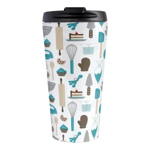 Turquoise Baking Pattern Travel Mug