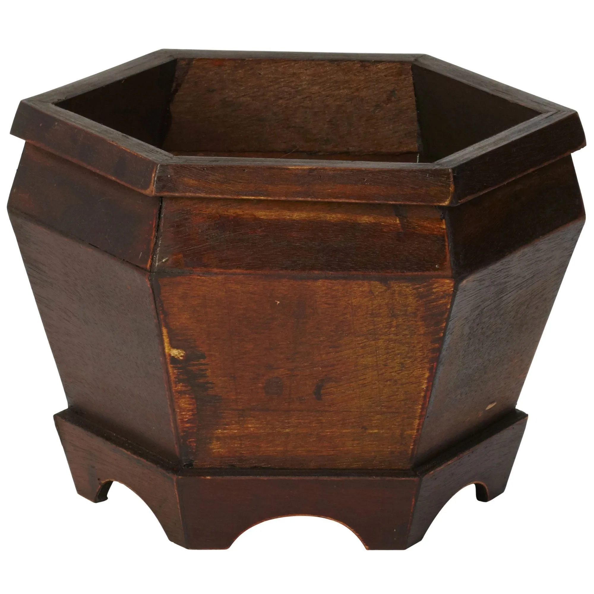 Wooden Hexagon Decorative Planter (Set of 3)