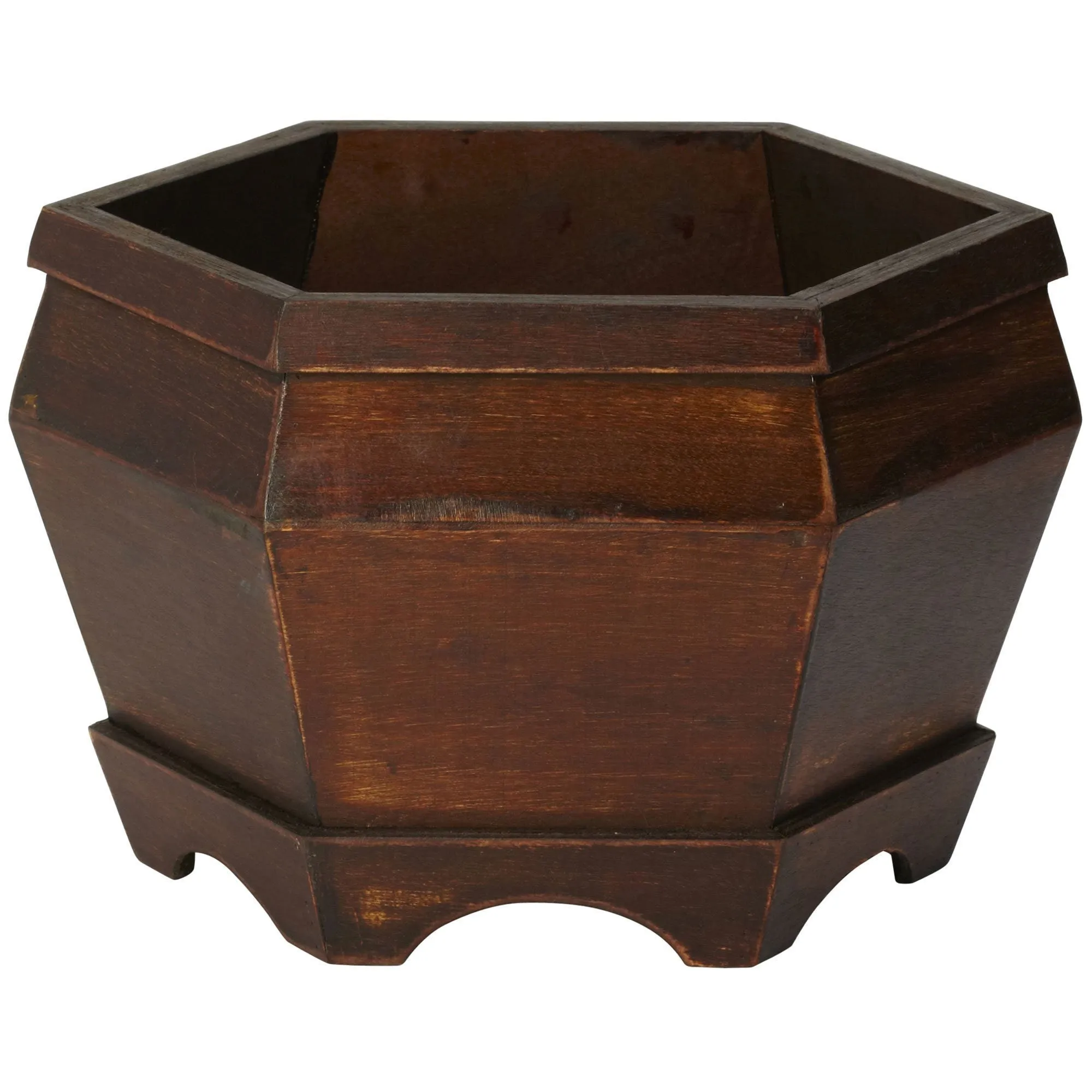 Wooden Hexagon Decorative Planter (Set of 3)